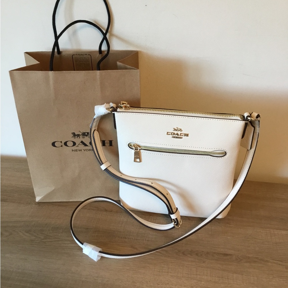 Coach Rowan Crossbody Bag in Chalk w/Hangtag and Coach Brown Bag NWT $250